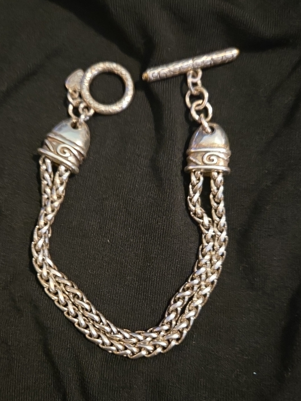 BRIGHTON Multi-Strand Braided Toggle Bracelet in Silver